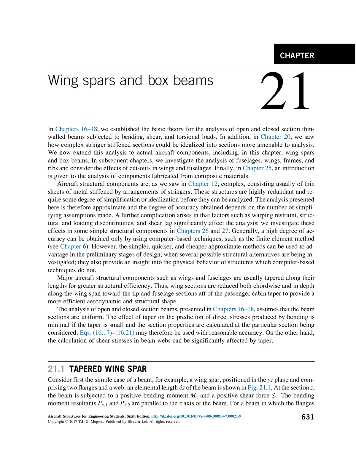 Aircraft Structures For Engineering B4 - CHAPTER Wing Spars And Box ...