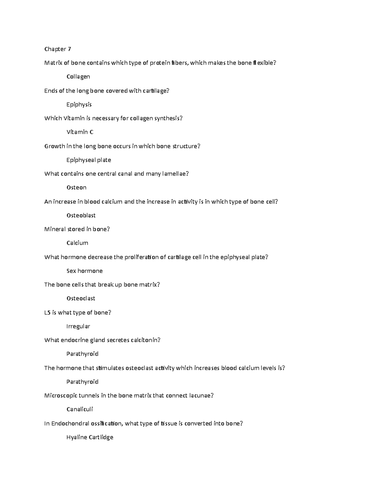 Anatomy and Physiology LAB Chapter 7 Matrix of bone contains which