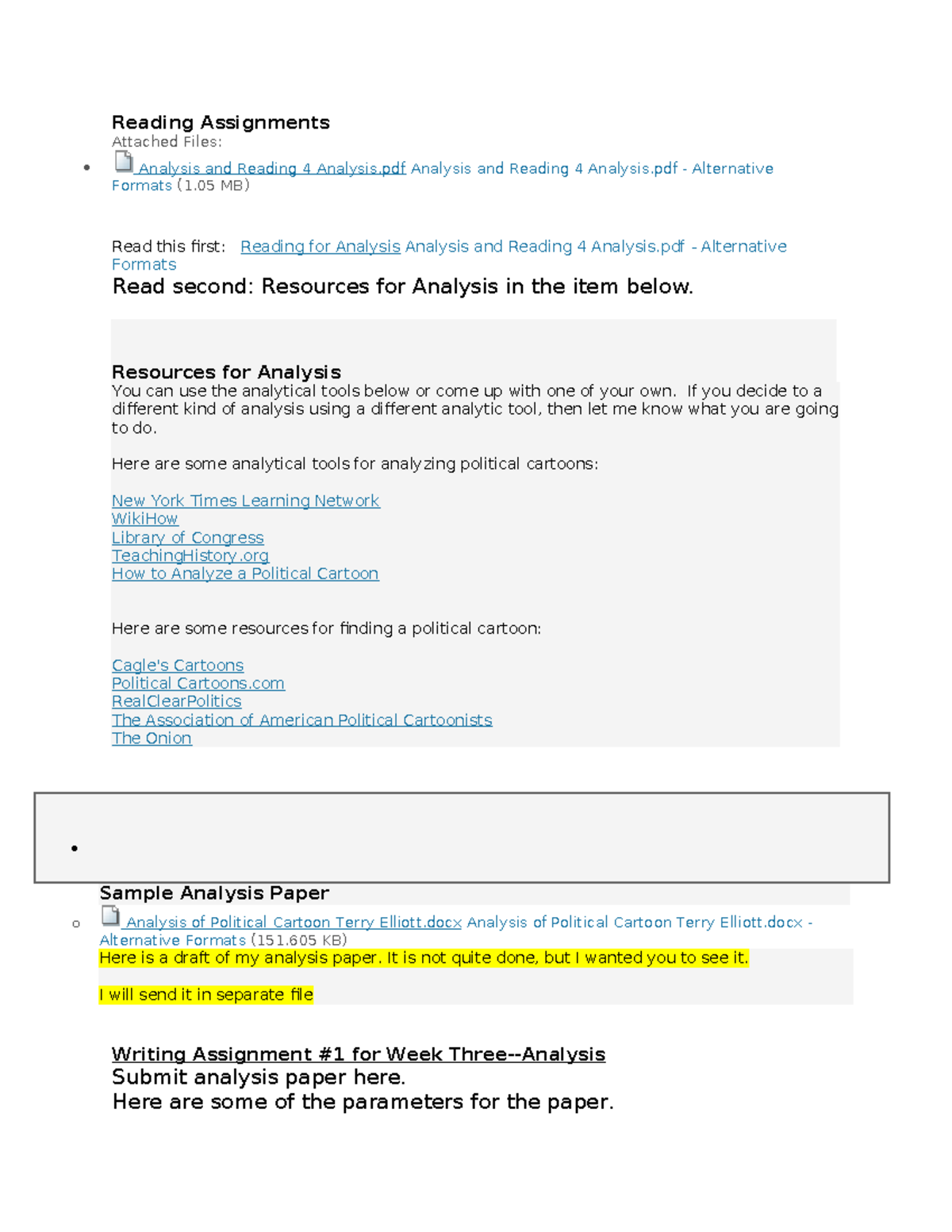 Analises Assignments - Essays - Reading Assignments Attached Files ...