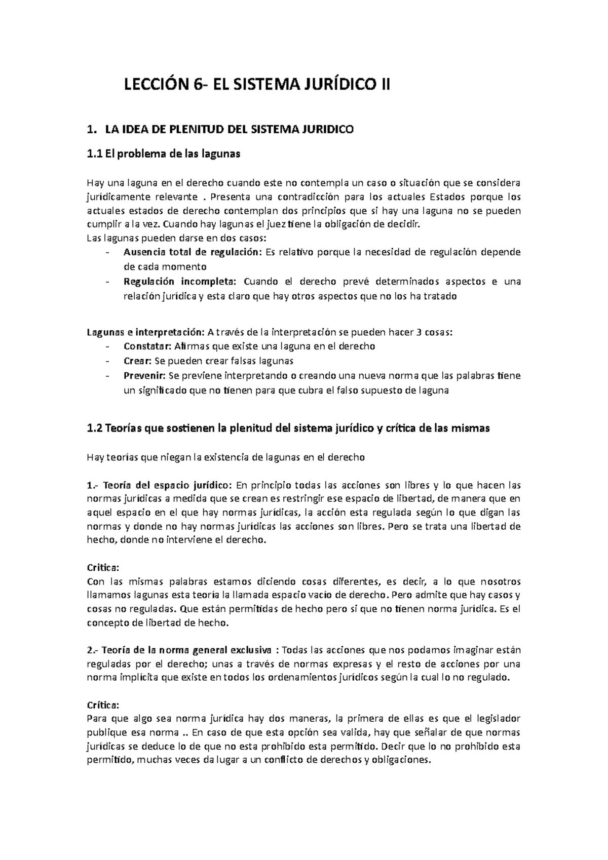 Lección 5 - EL Sistema Jurídico II - LECCIÓN 6- EL SISTEMA JURÍDICO II ...