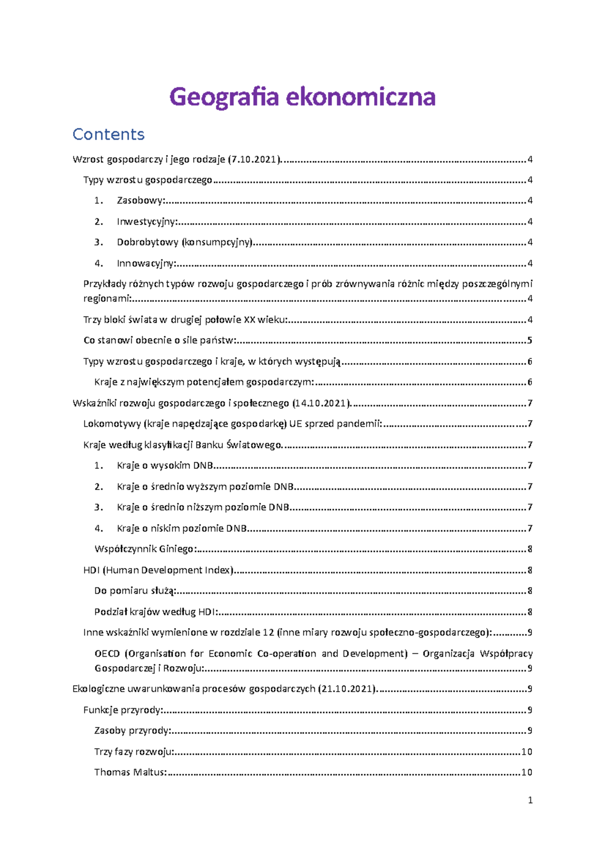Geografia Ekonomiczna - Geografia ekonomiczna Wzrost gospodarczy i jego
