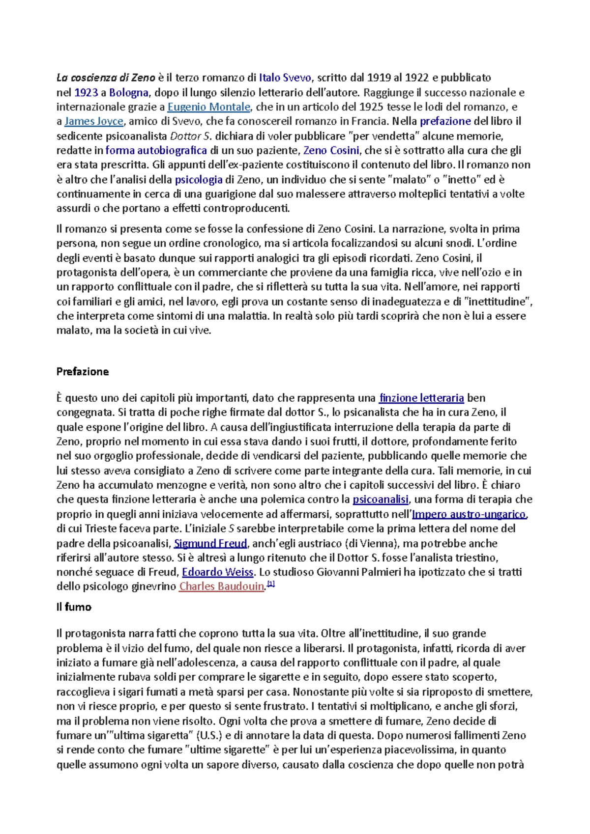 La Coscienza Di Zeno Riassunto Pdf