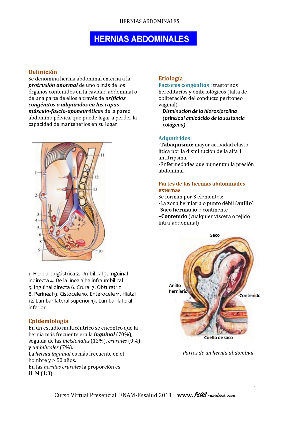 La valoración cualitativa y cuantitativa de la hernia abdominal