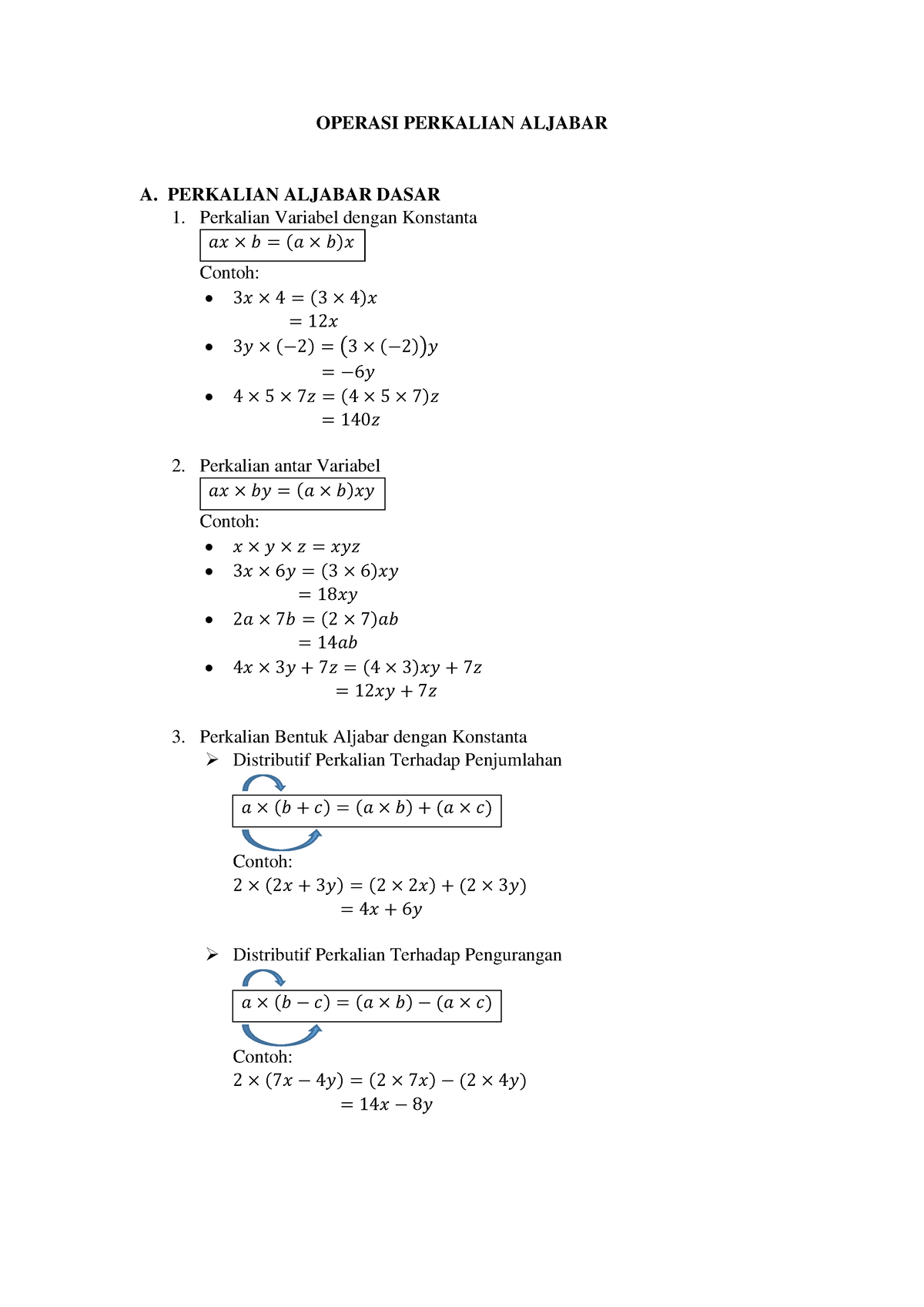 Aljabar 2 - Materi Matematika SMP - Mathematics Education - Studocu