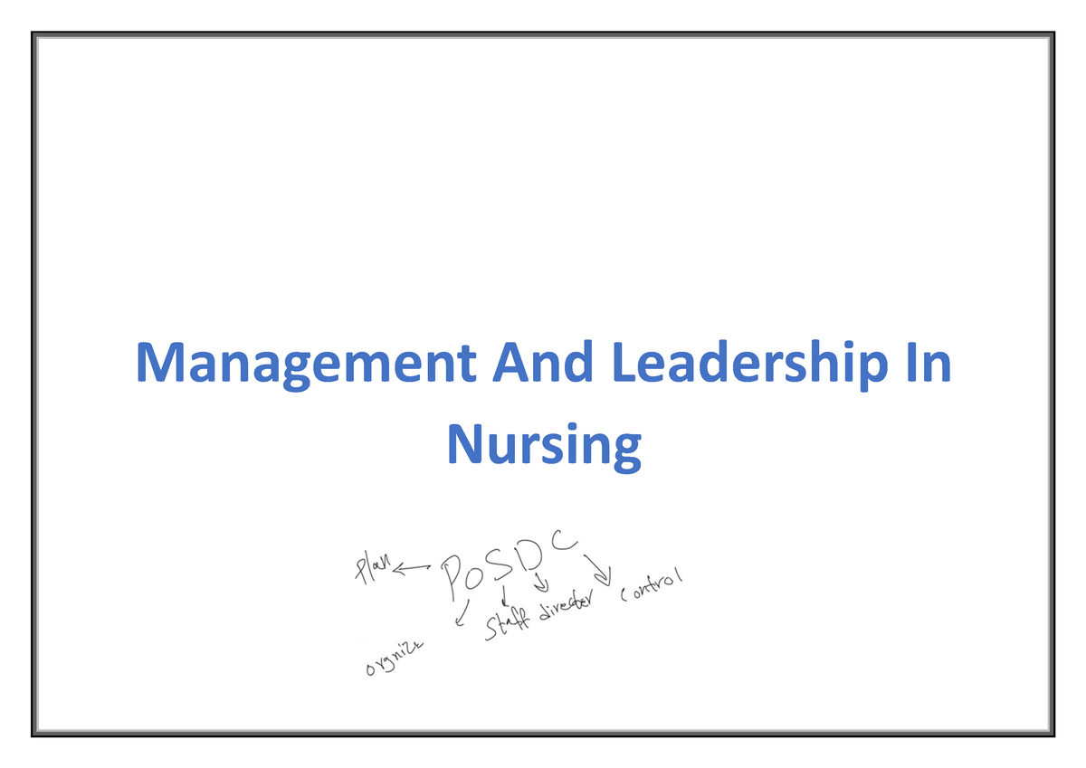 Ch - 1 - Leadership And Management Of Nursing - Management And ...