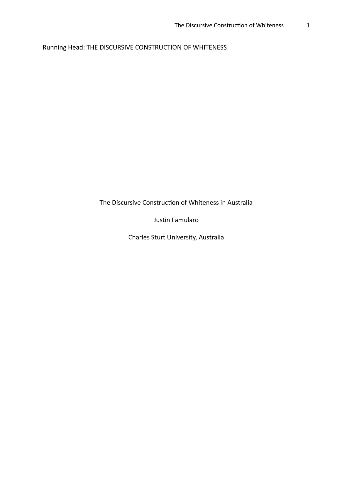 three minute thesis australia about 'whiteness'