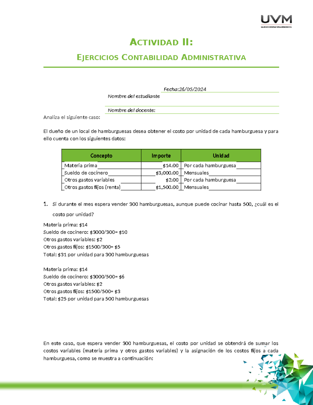 Actividad 2 Ejercicios Actividad Ii Ejercicios Contabilidad