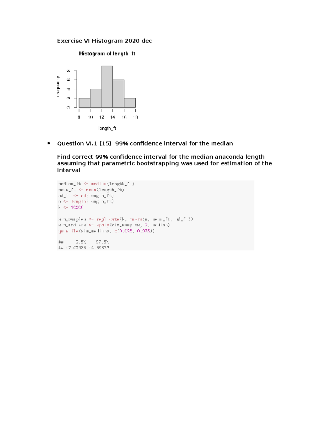 Histogram - Exam notes - Exercise VI Histogram 2020 dec Question VI (15 ...