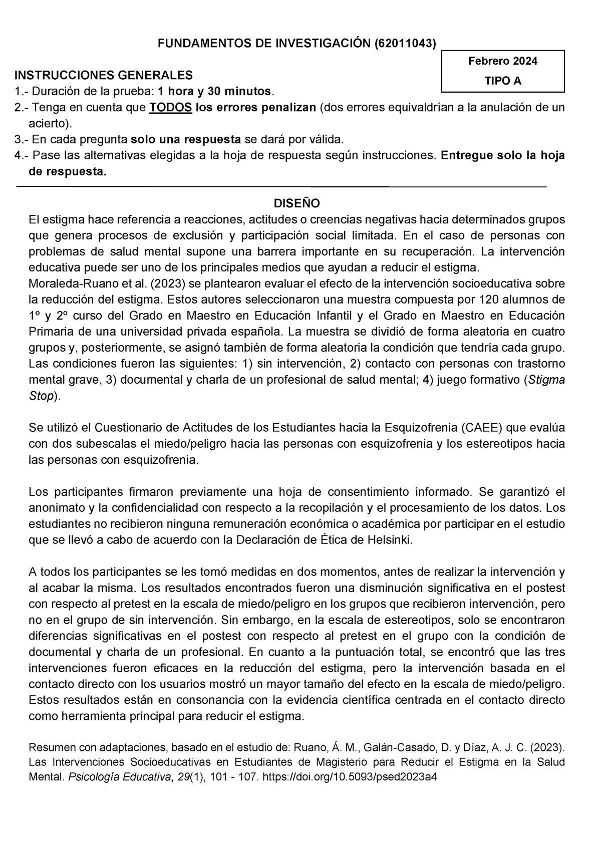 2024 - Examen Primera Semana - FUNDAMENTOS DE INVESTIGACIÓN (62011043 ...