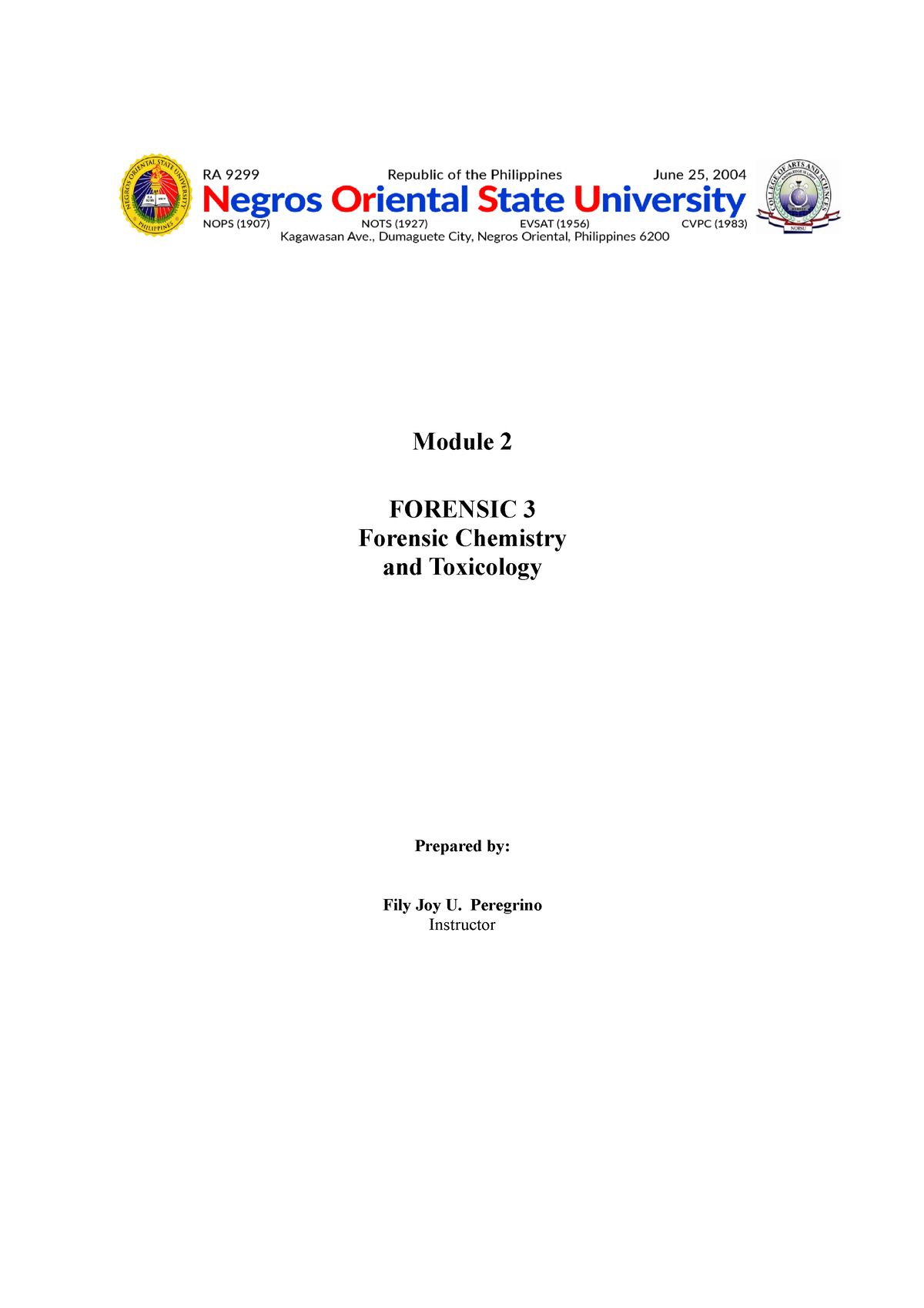 Module 2 Forensic 3 - Module 2 FORENSIC 3 Forensic Chemistry And ...