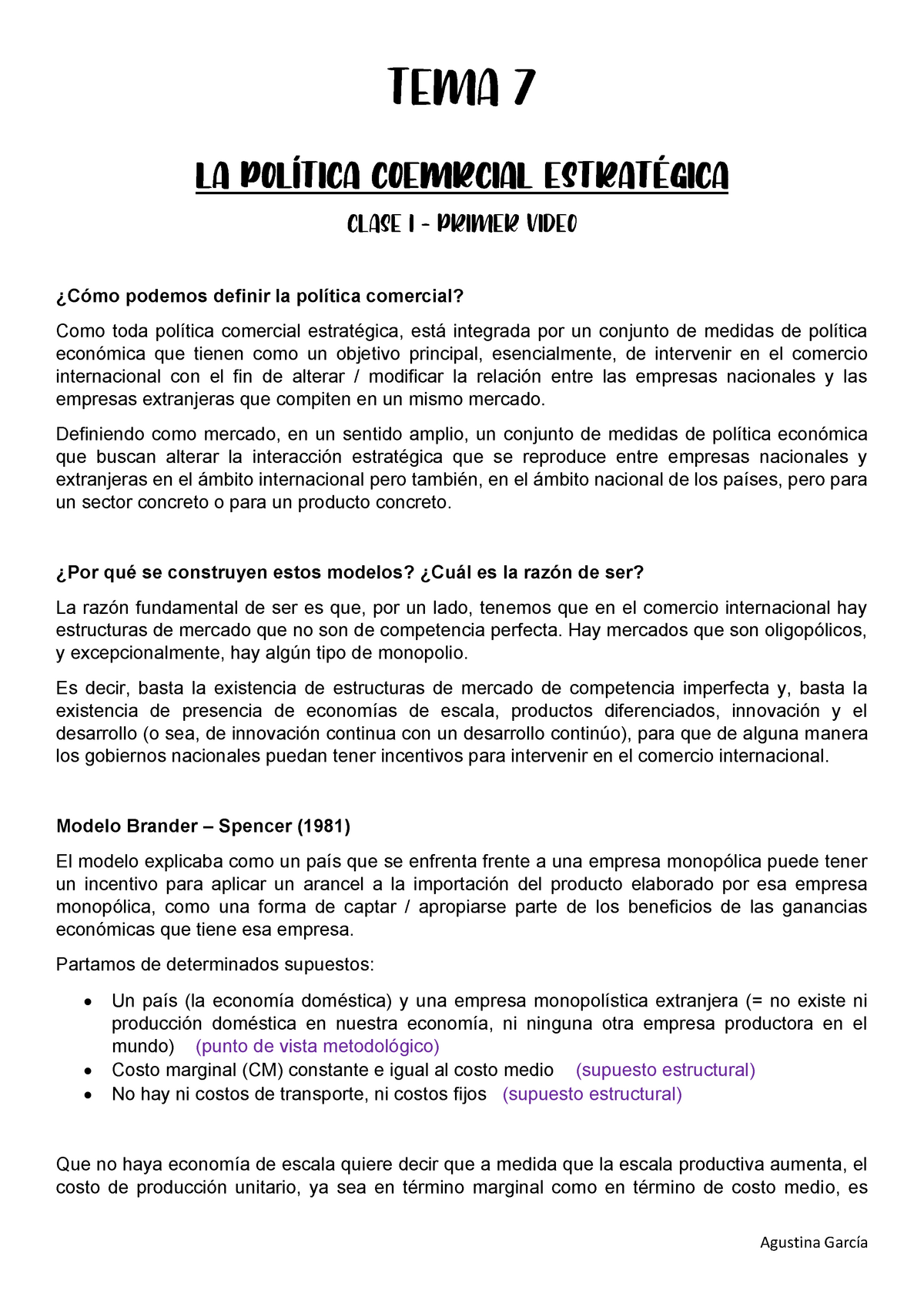 Tema 7 comercio internacional - Brunetto - ¿Cómo podemos definir la política  comercial? Como toda - Studocu