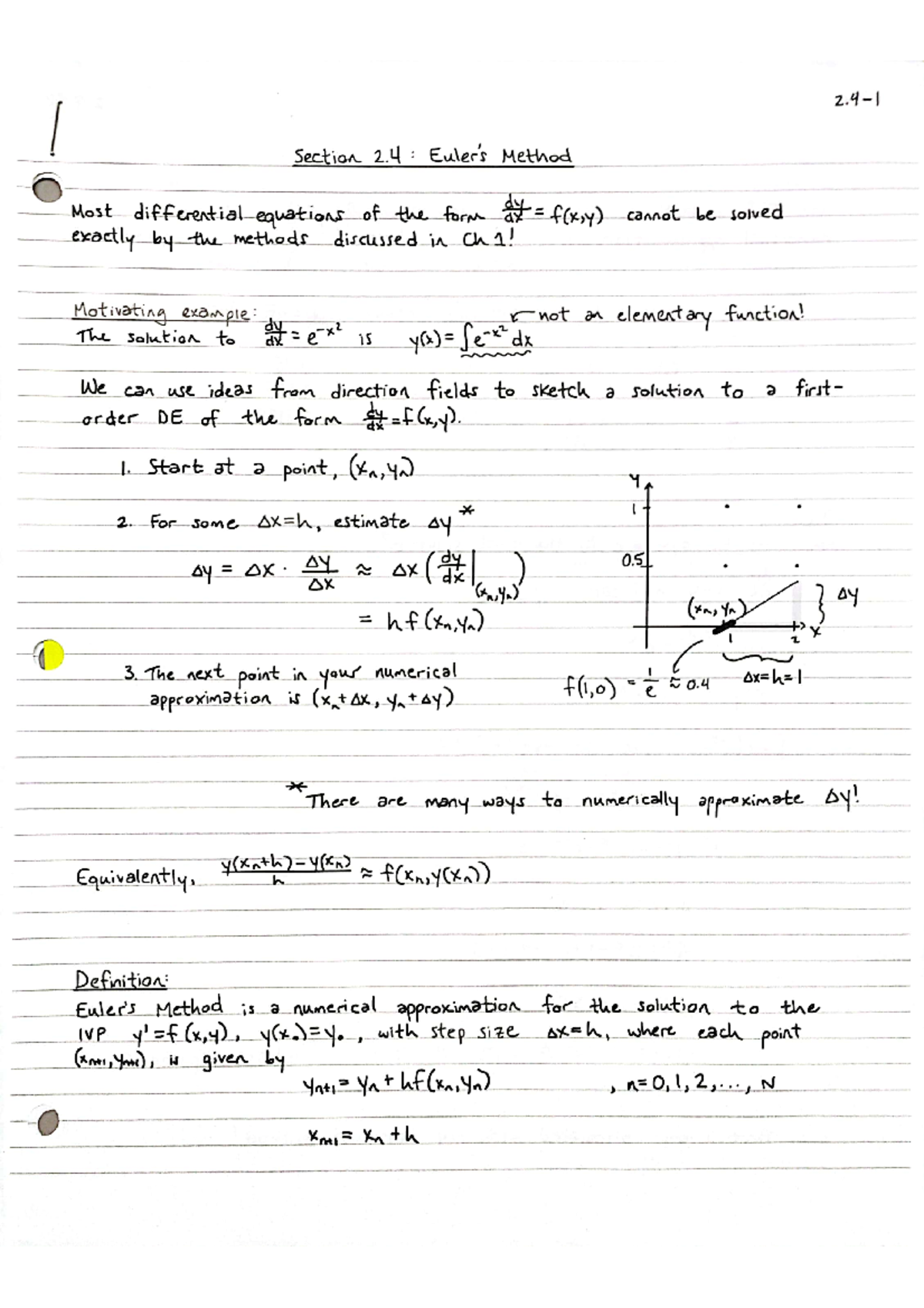 Euler Method - MT 2413 - Studocu