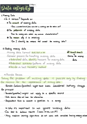 Lecture Notes data-part-2 - Lecture 3 I. 1. Question Identification ...
