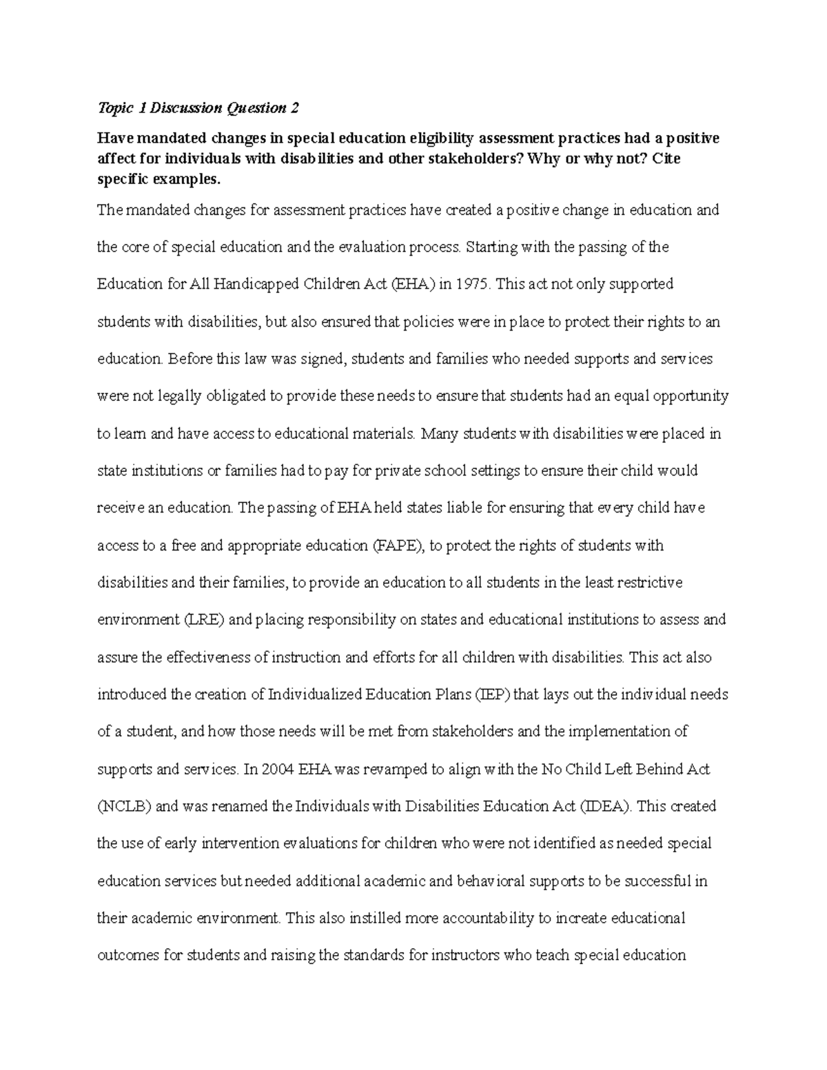GCU SPD-320 Topic 1 Discussion Question 2 Response - Topic 1 Discussion ...