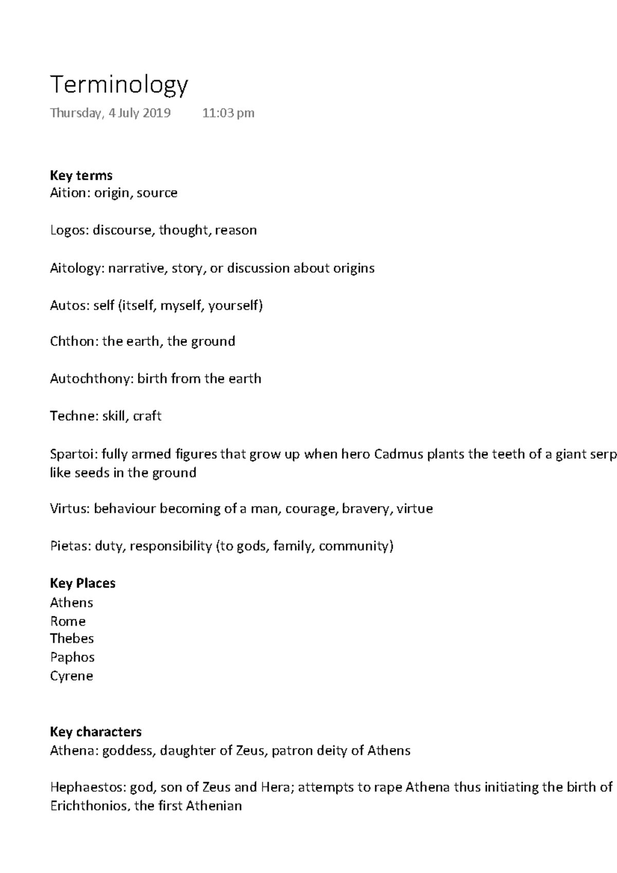 Lec 3 Terminology - Lecture 3 notes - Terminology Thursday, 4 July 2019 ...