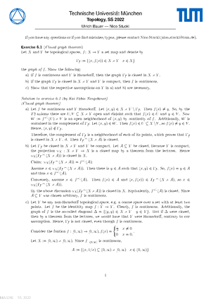 Topoloty Ex Sheet 1 solutions - Technische Universit ̈at M ̈unchen ...