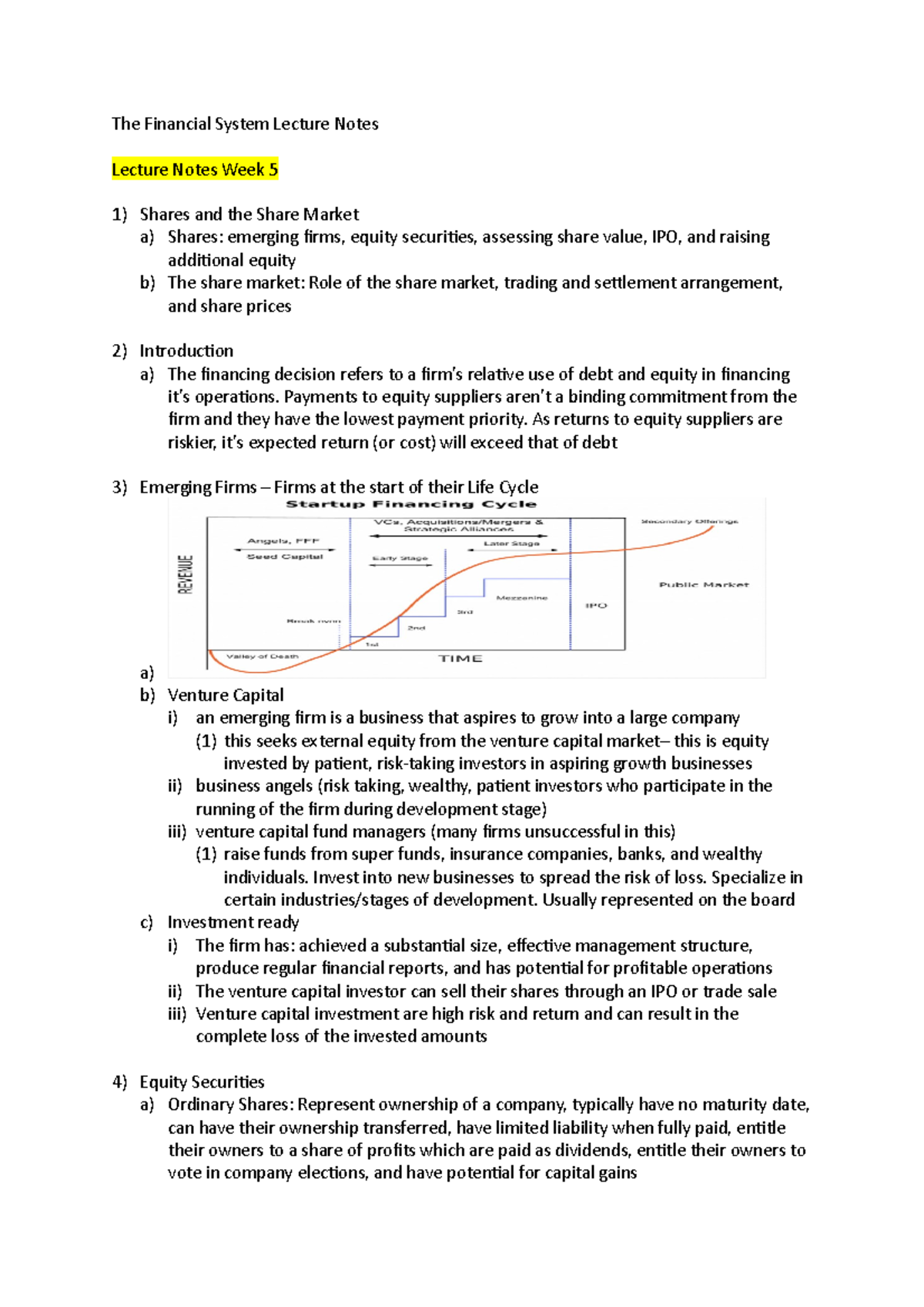 Financial System - Exam Notes - The Financial System Lecture Notes ...