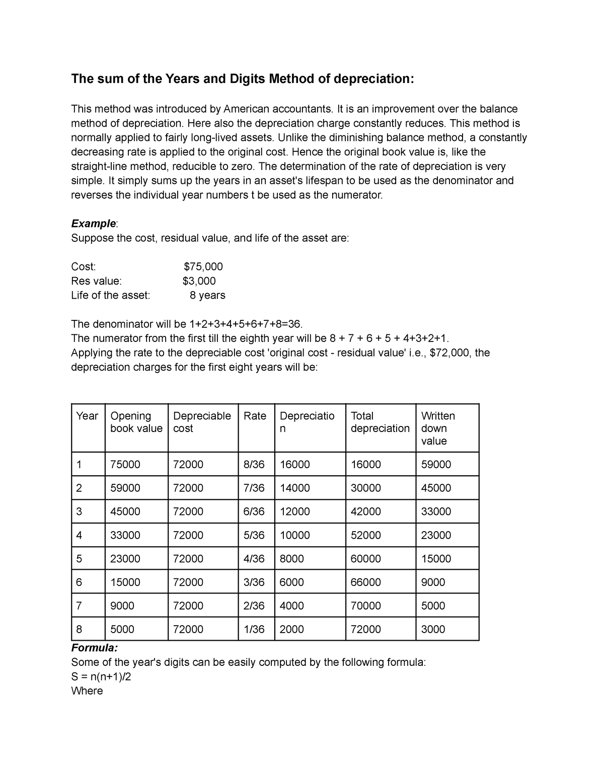 The Sum Of The Years And Digits Method Of Depreciation It Is An Improvement Over The Balance 1501