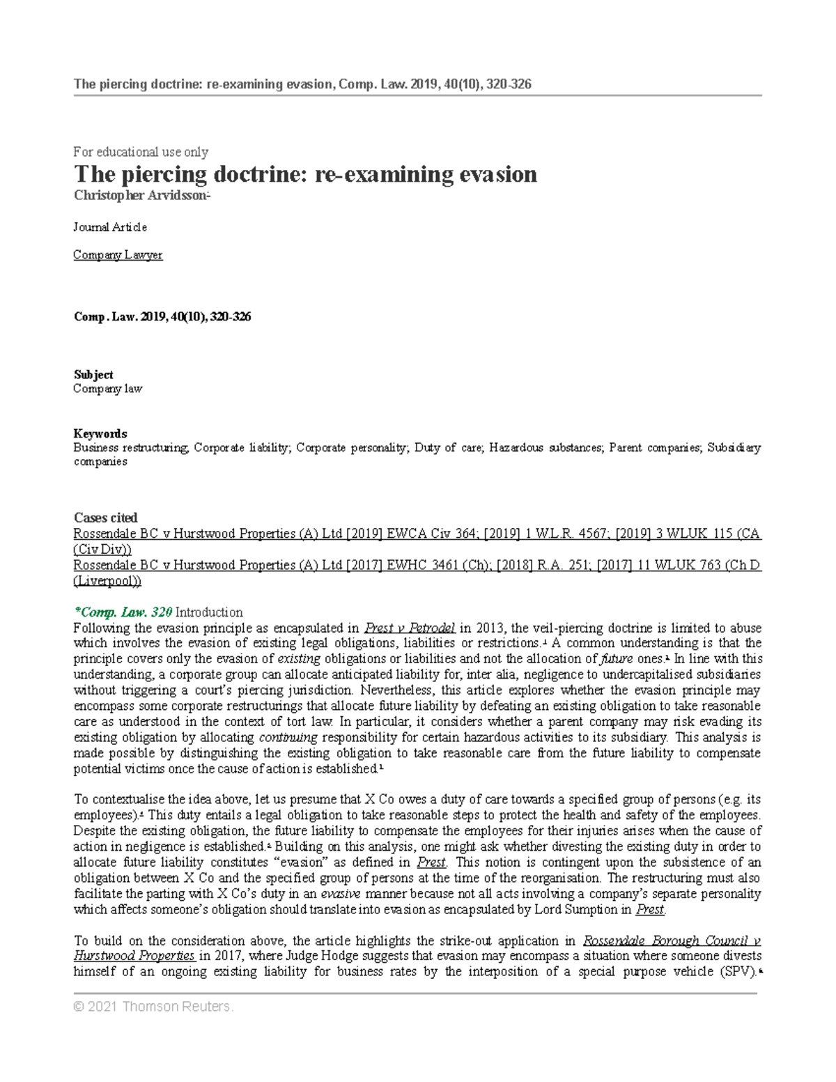 Journal 4 Grade 54 For Educational Use Only The Piercing Doctrine