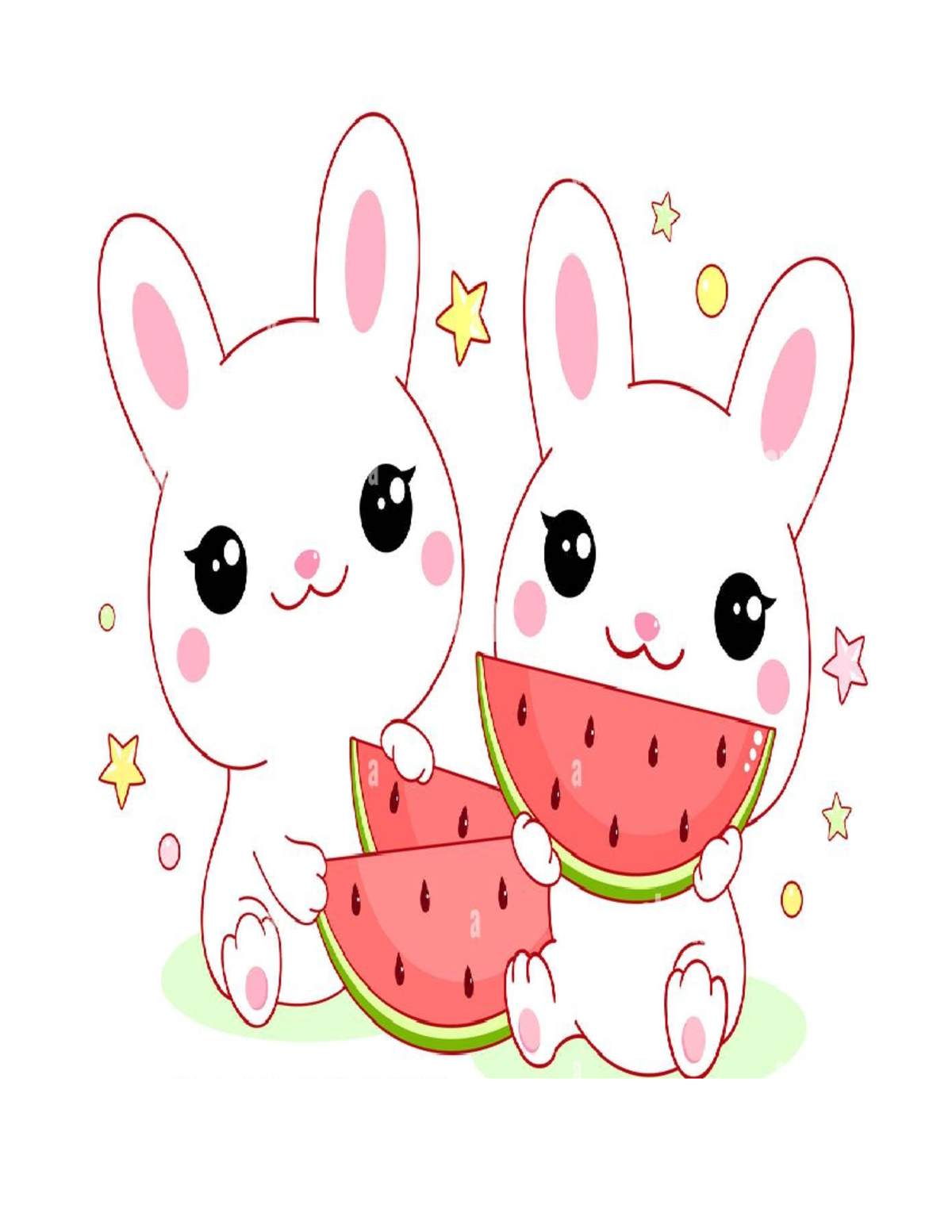 Print 2 - kjbiugigub - ####### “The Two Rabbits and the Watermelon ...
