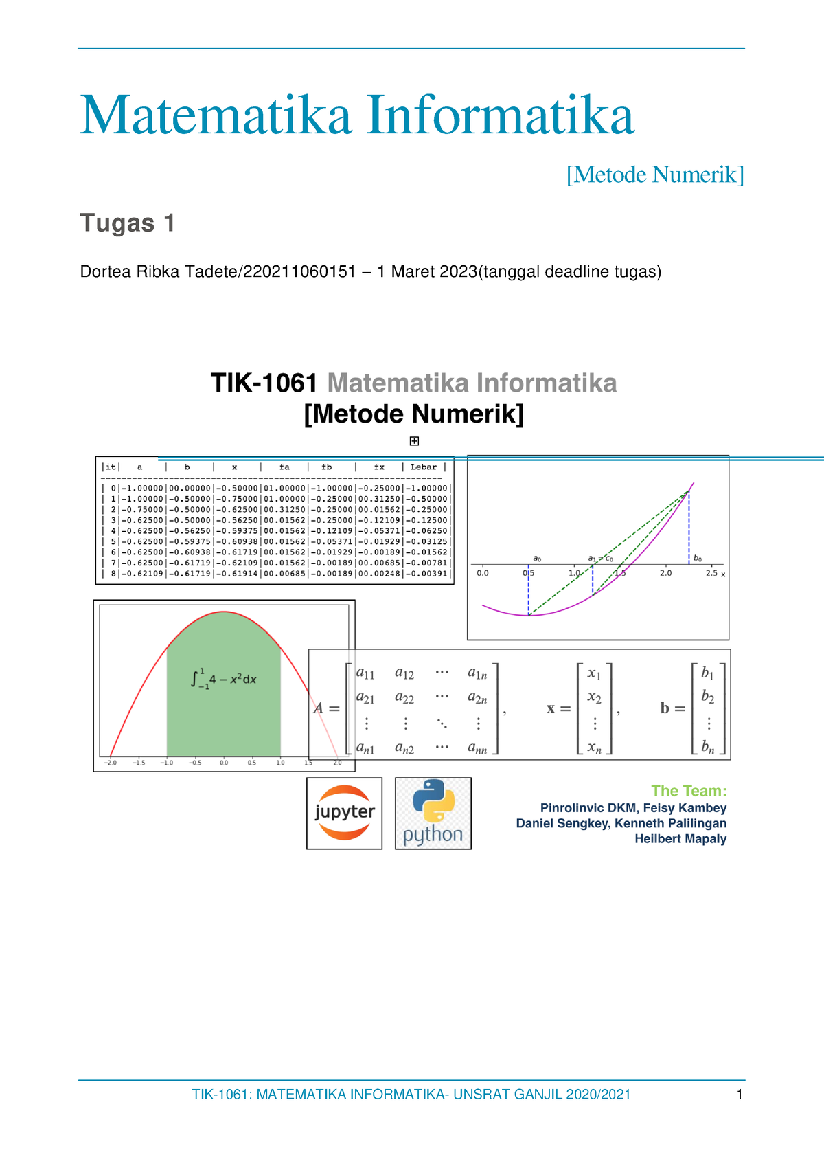 Dortea Tadete Tugas 1 Metnum - TIK-1061: MATEMATIKA INFORMATIKA- UNSRAT ...