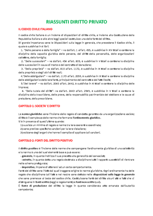 Dir privato Riassunto diritto privato CAPITOLO 1 società e diritto 1à
