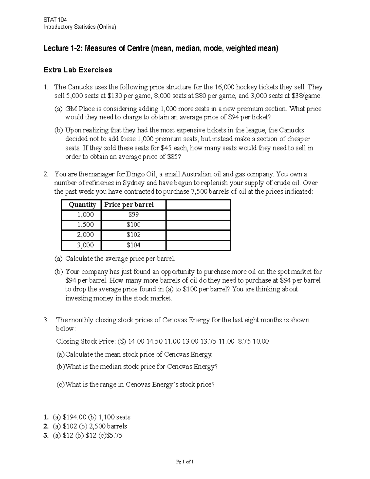 Lecture 1-2 STAT104 - Statistics (Business) Introduction - Online Class ...