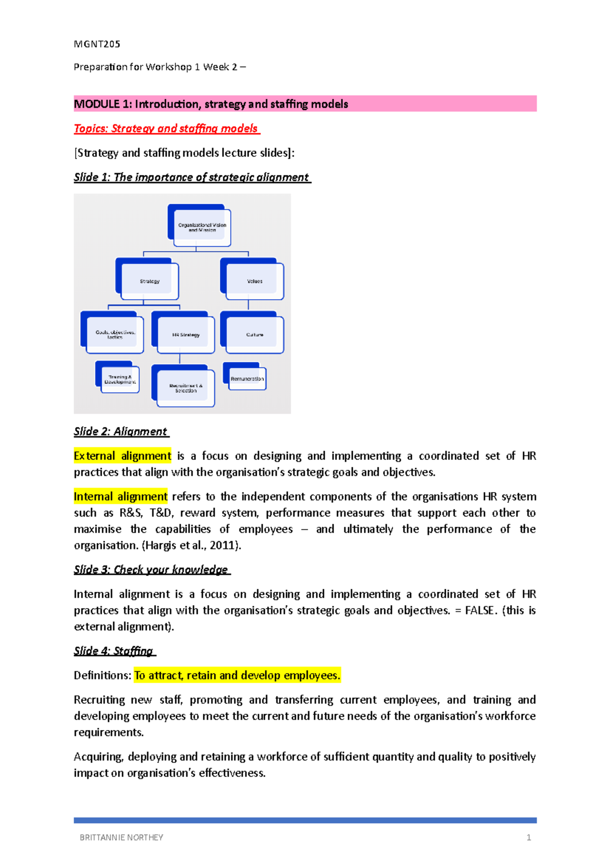 MGNT205 Module 1 Notes - Preparation for Workshop 1 Week 2 – MODULE 1 ...