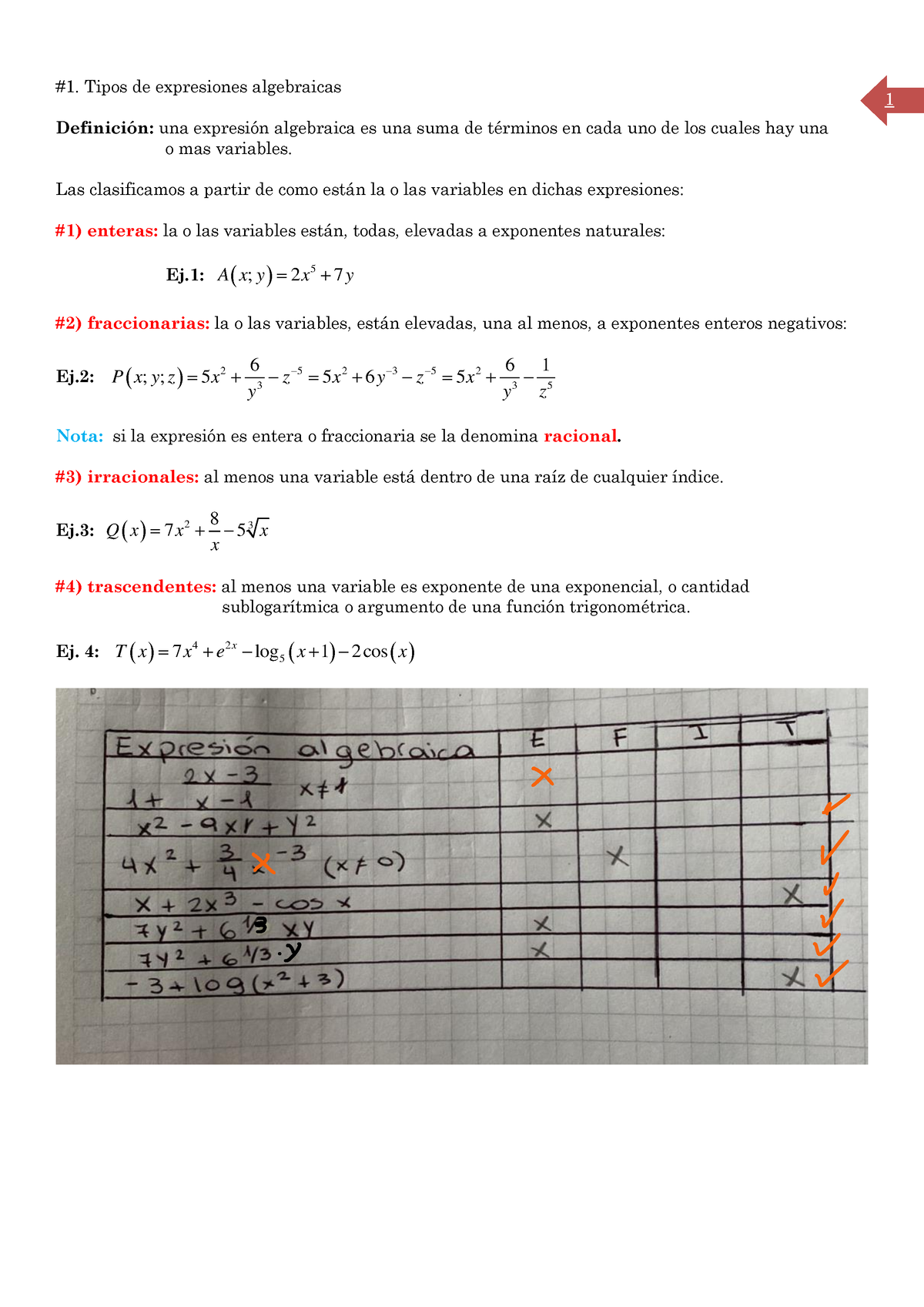 2 Expresiones Algebraicas 1 1 Tipos De Expresiones Algebraicas