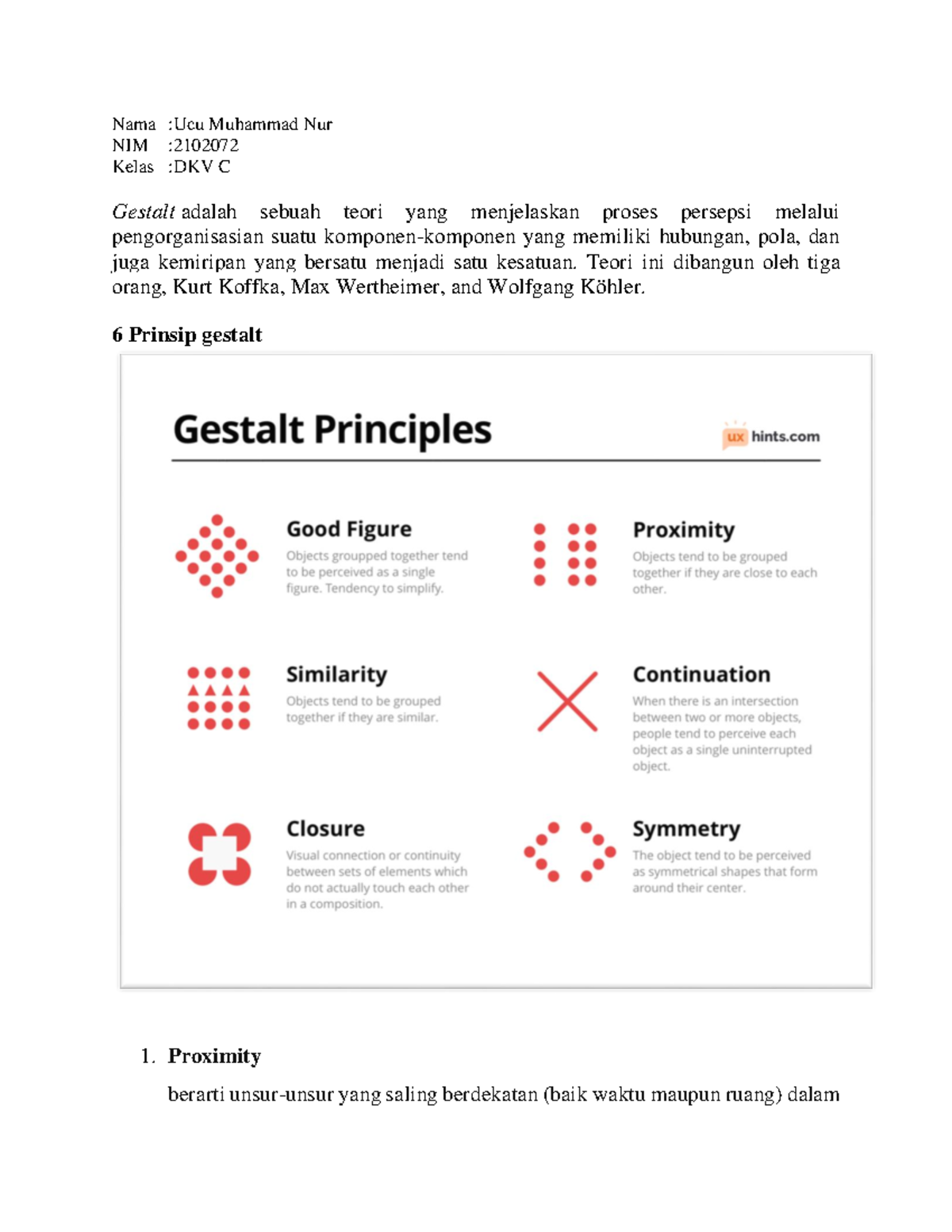 Teori gestalt psikom Nama Ucu Muhammad Nur NIM Kelas DKV C