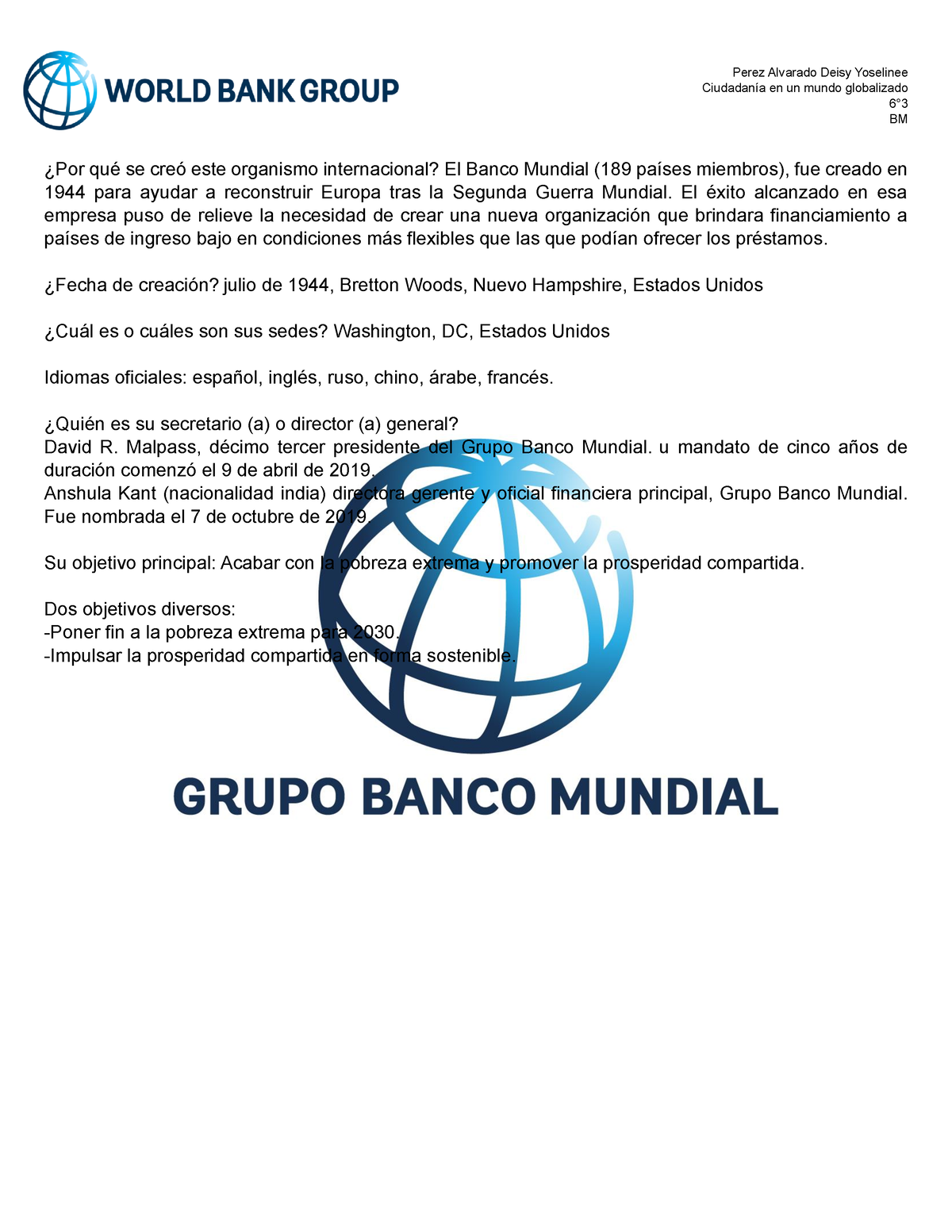 Banco Mundial 2023 - Perez Alvarado Deisy Yoselinee Ciudadanía En Un ...