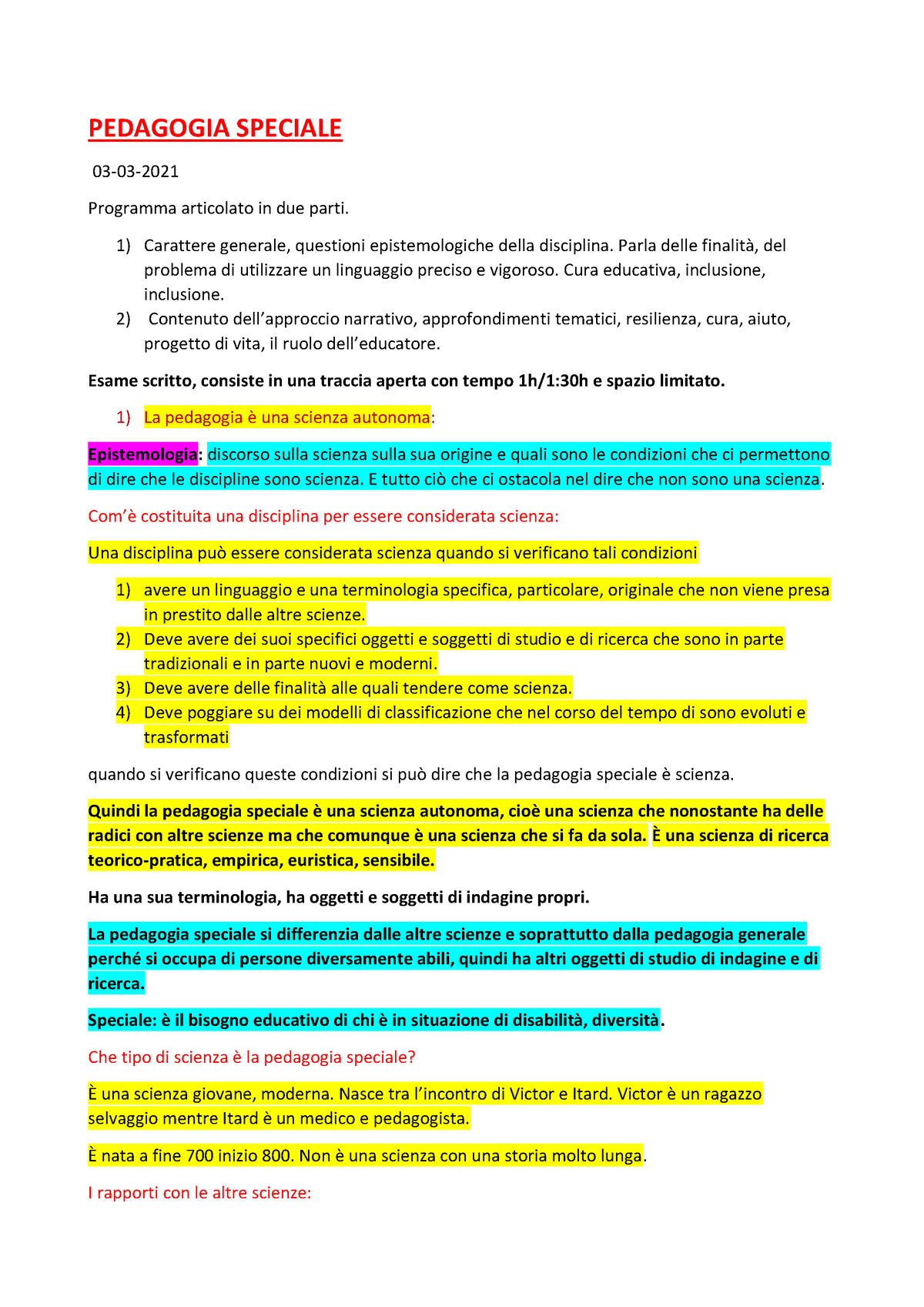 Pedagogia Speciale - Sbobinature Delle Lezioni Della Prof. Massimo ...