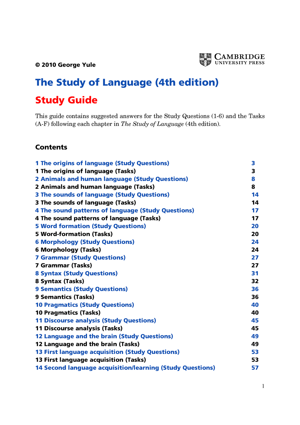the study of language by george yule 6th edition