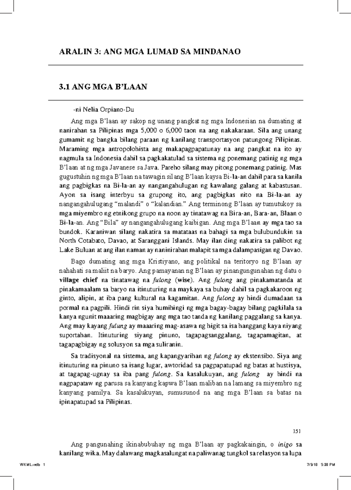 Mindanao - ARALIN 3: ANG MGA LUMAD SA MINDANAO 3 ANG MGA B’LAAN Ni ...