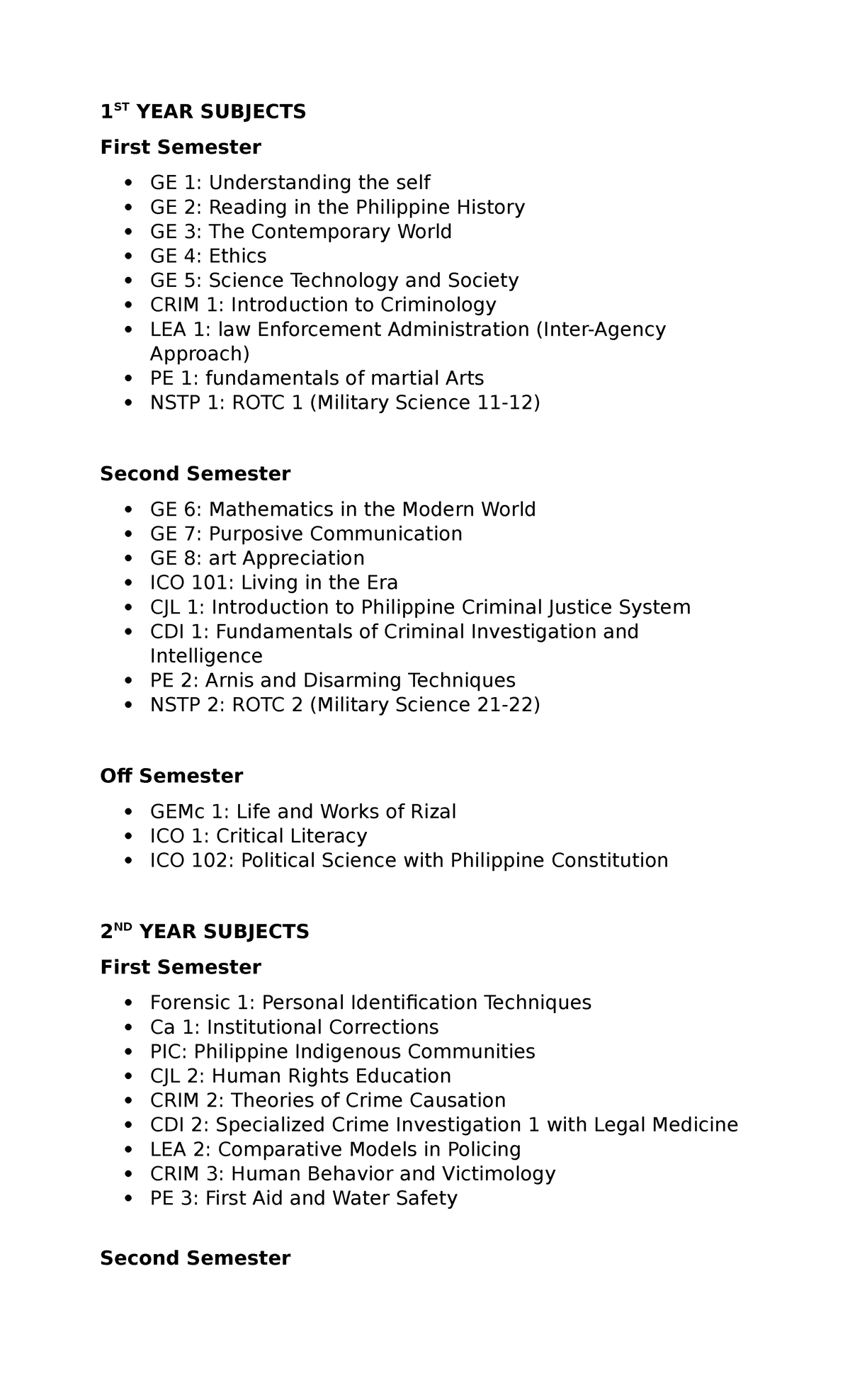 criminology-subjects-1st-year-4th-year-1-st-year-subjects-first