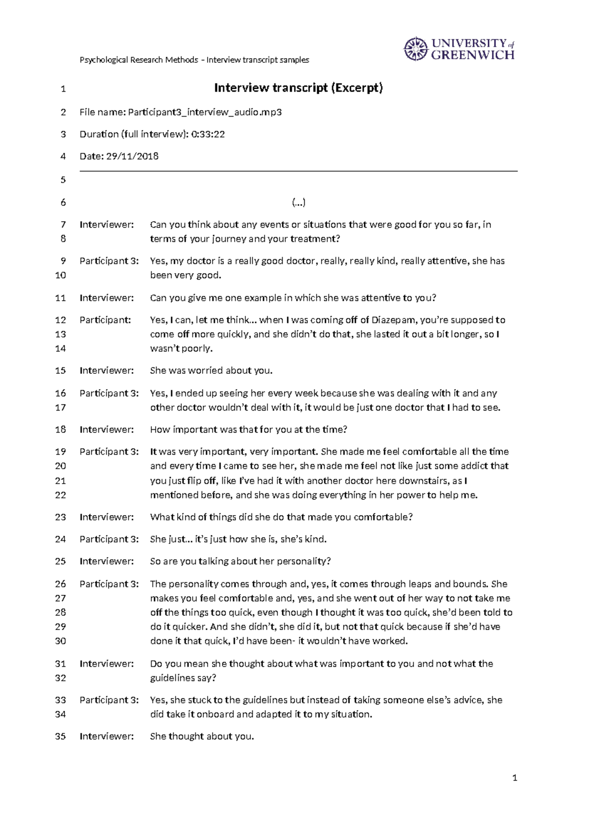 Participant 3-Interview Transcript - Psychological Research Methods ...