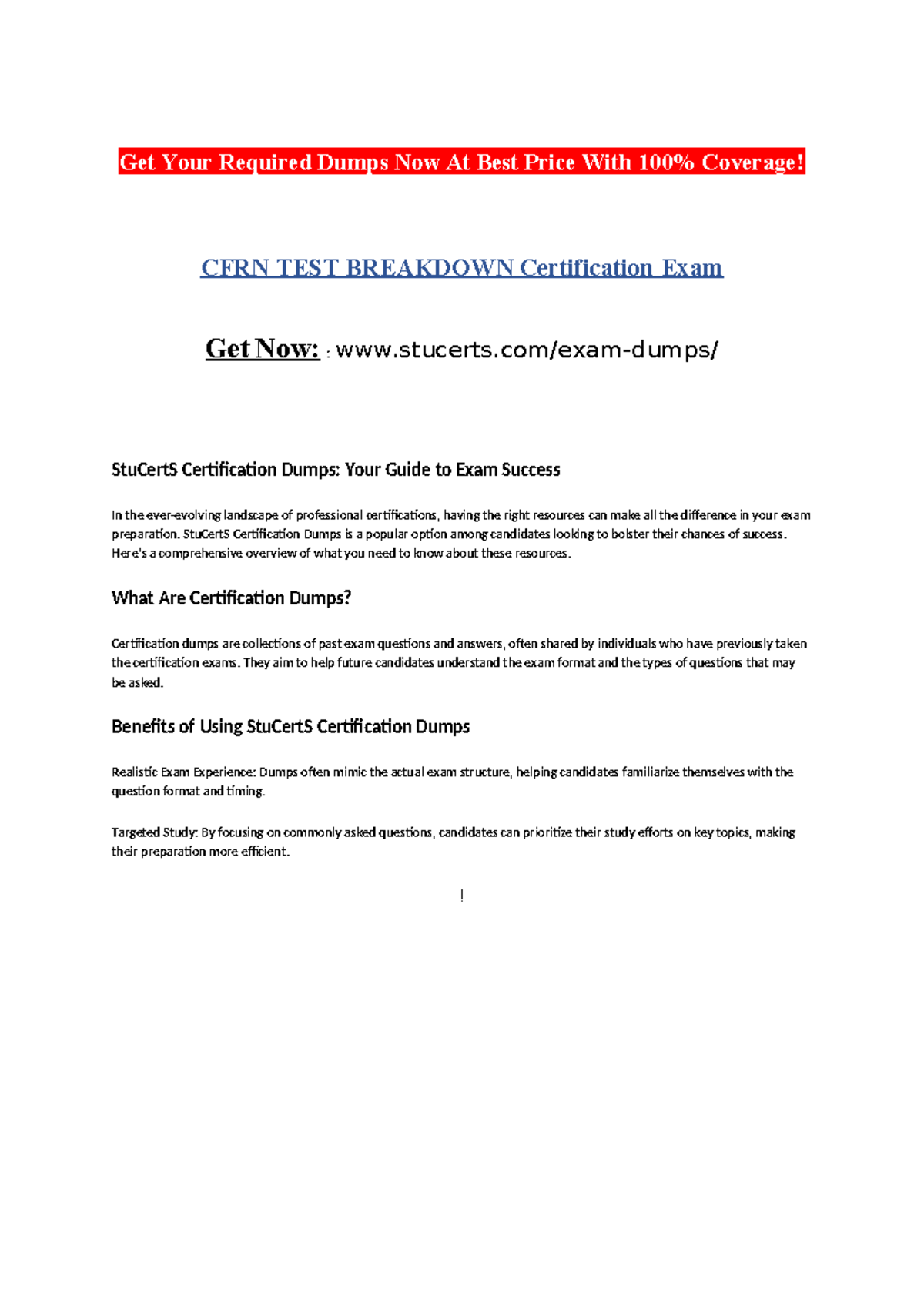 CFRN TEST Breakdown Certification Exam - Get Your Required Dumps Now At ...