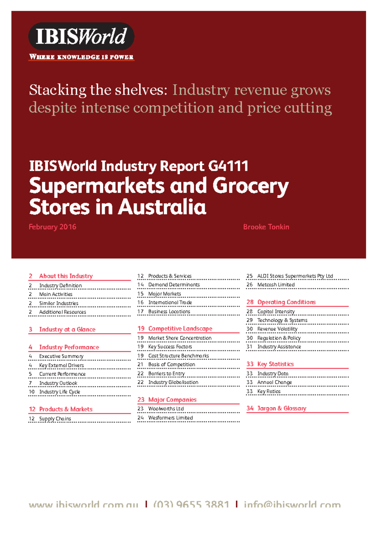 G4111- IBISworld Report - 2 About This Industry 2 Industry Definition 2 ...