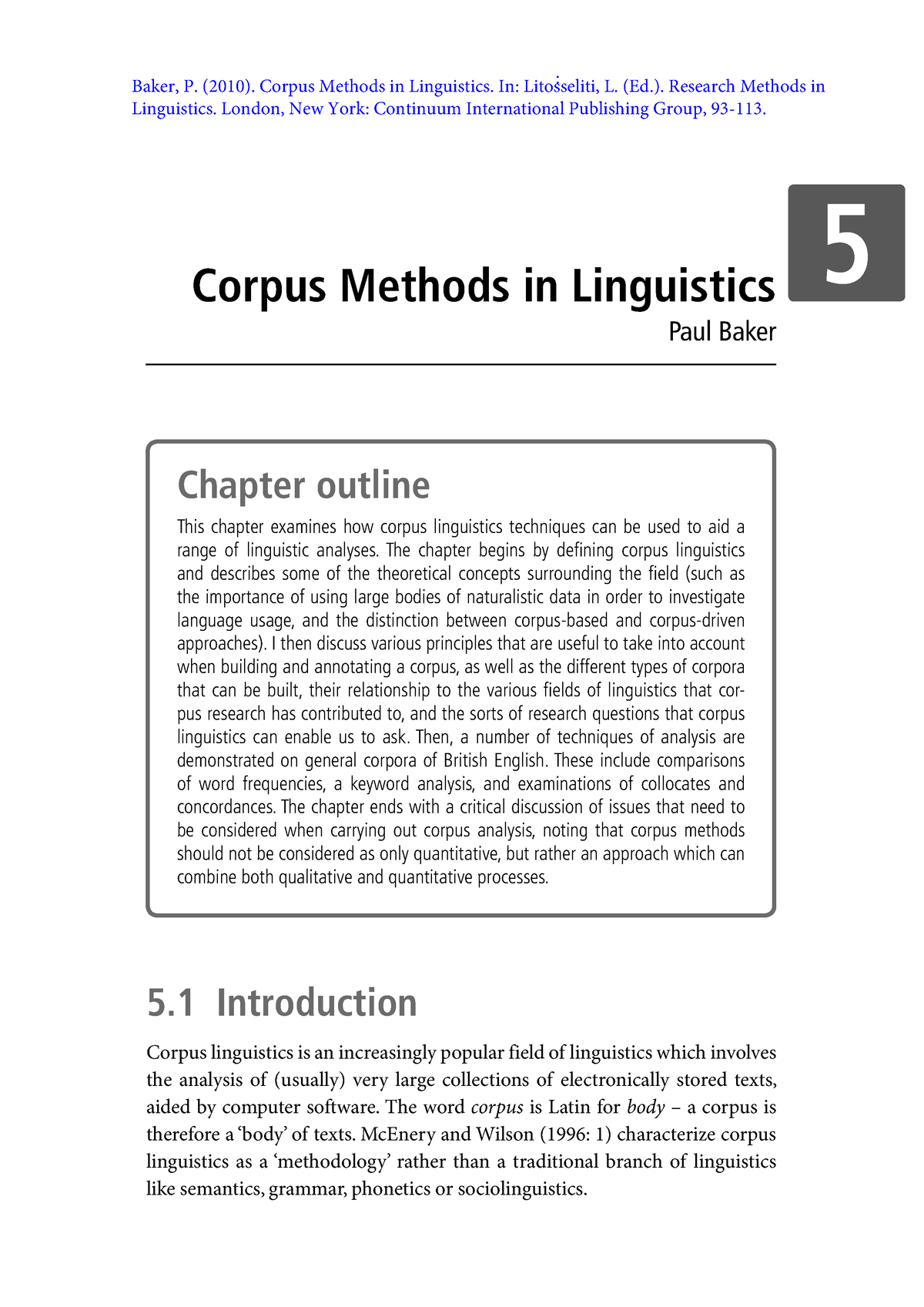 corpus linguistics thesis topics