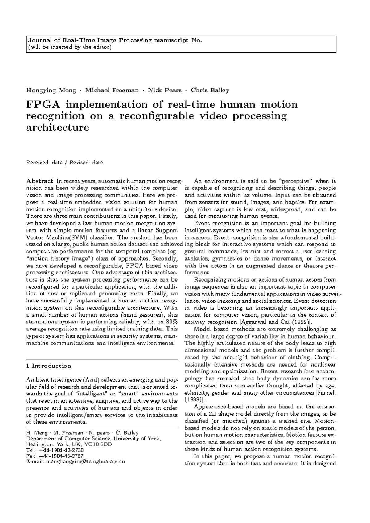 239921 Jrtip meng08 Journal of RealTime Image Processing manuscript