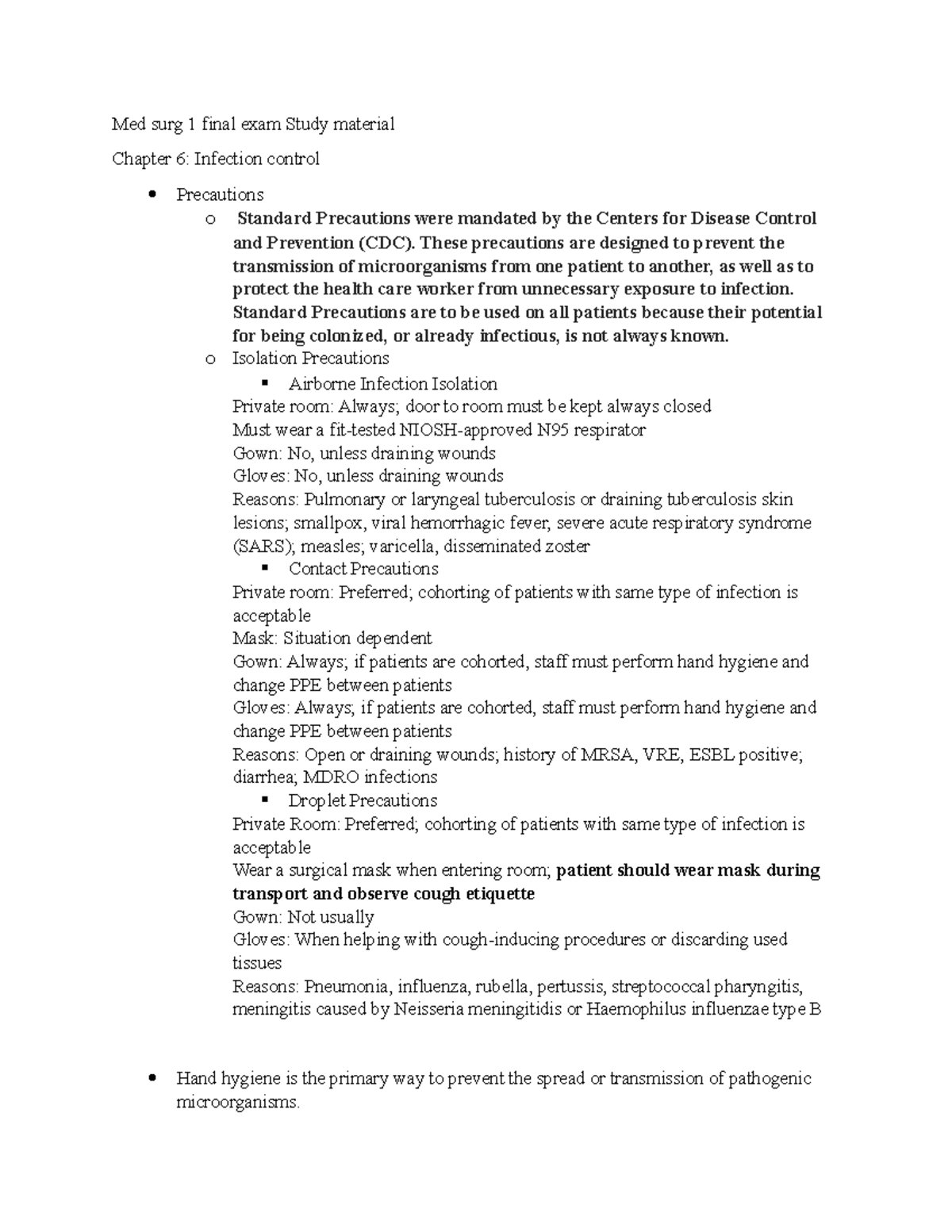 Final study material - Med surg 1 final exam Study material Chapter 6 ...