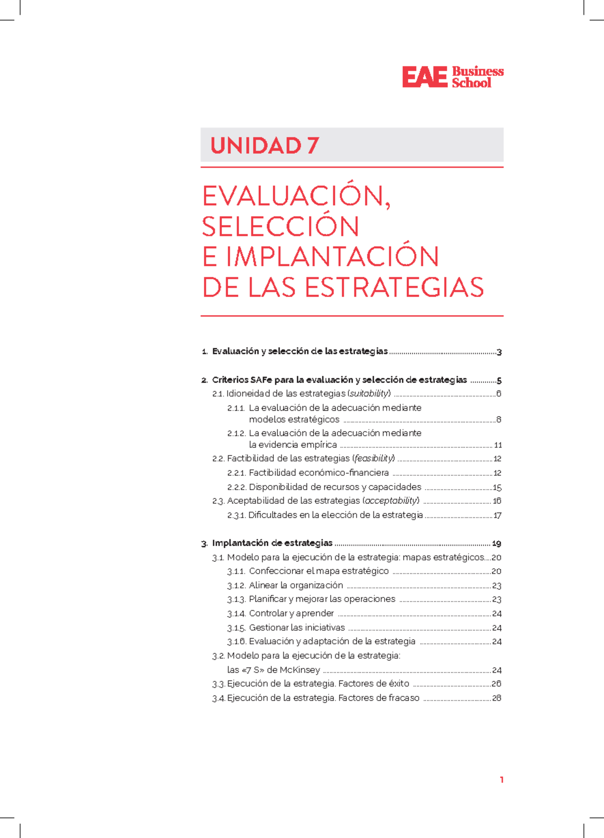 MBA-EMBA - Unidad 7. Evaluacion, Seleccion E Implantacion De Las ...