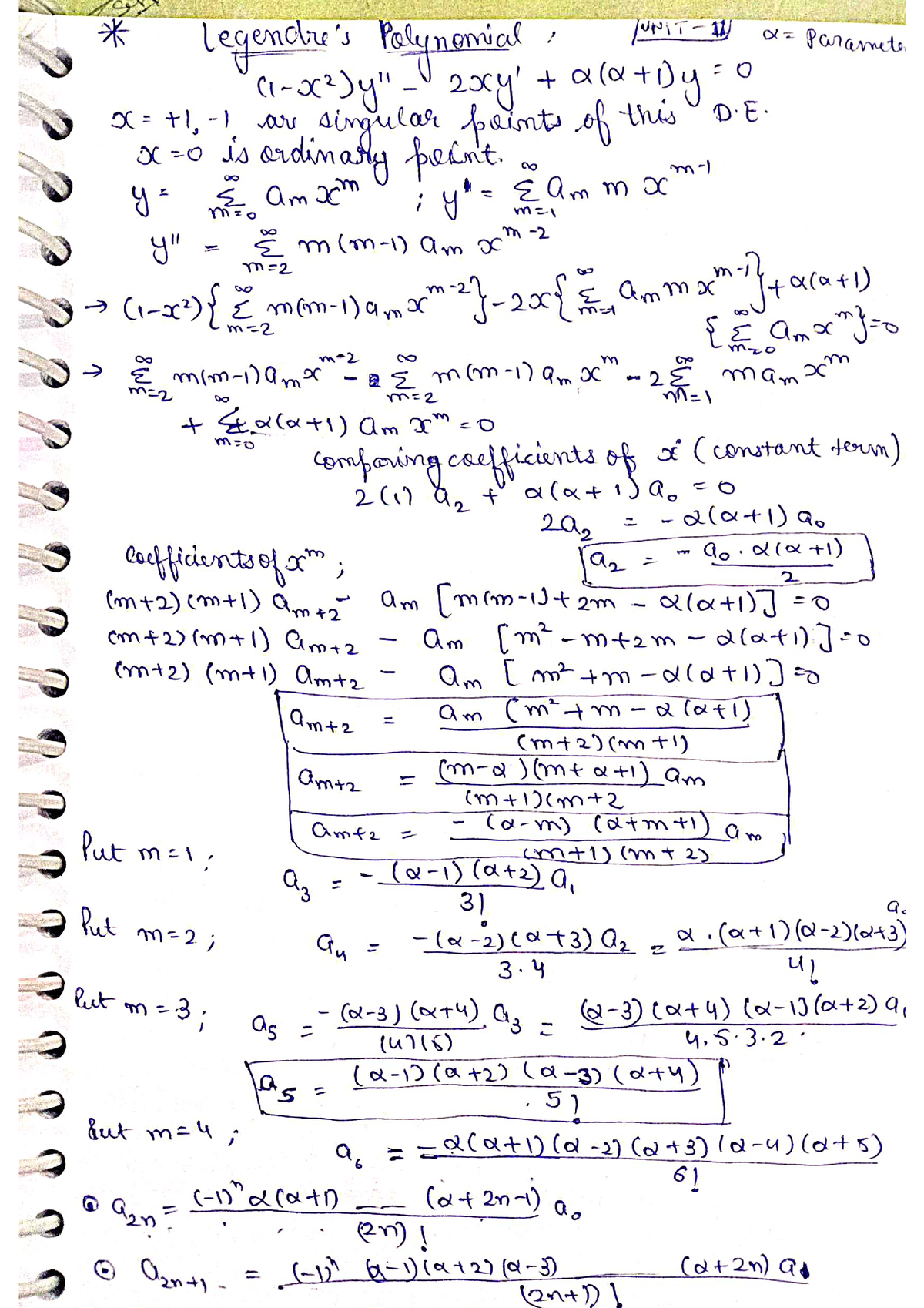 Legendre and Bessel - Differential Equations - PU - Studocu