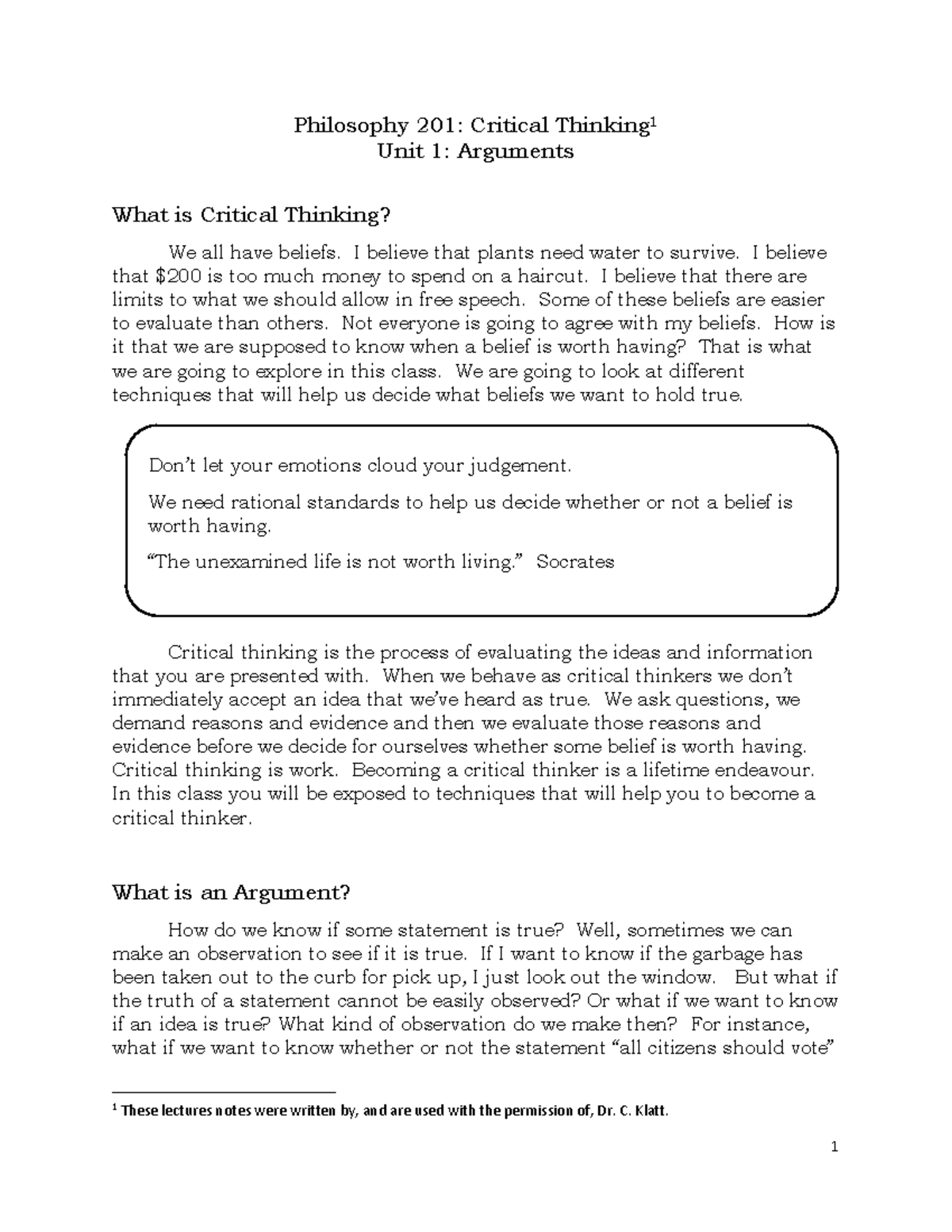 critical thinking philosophy pdf