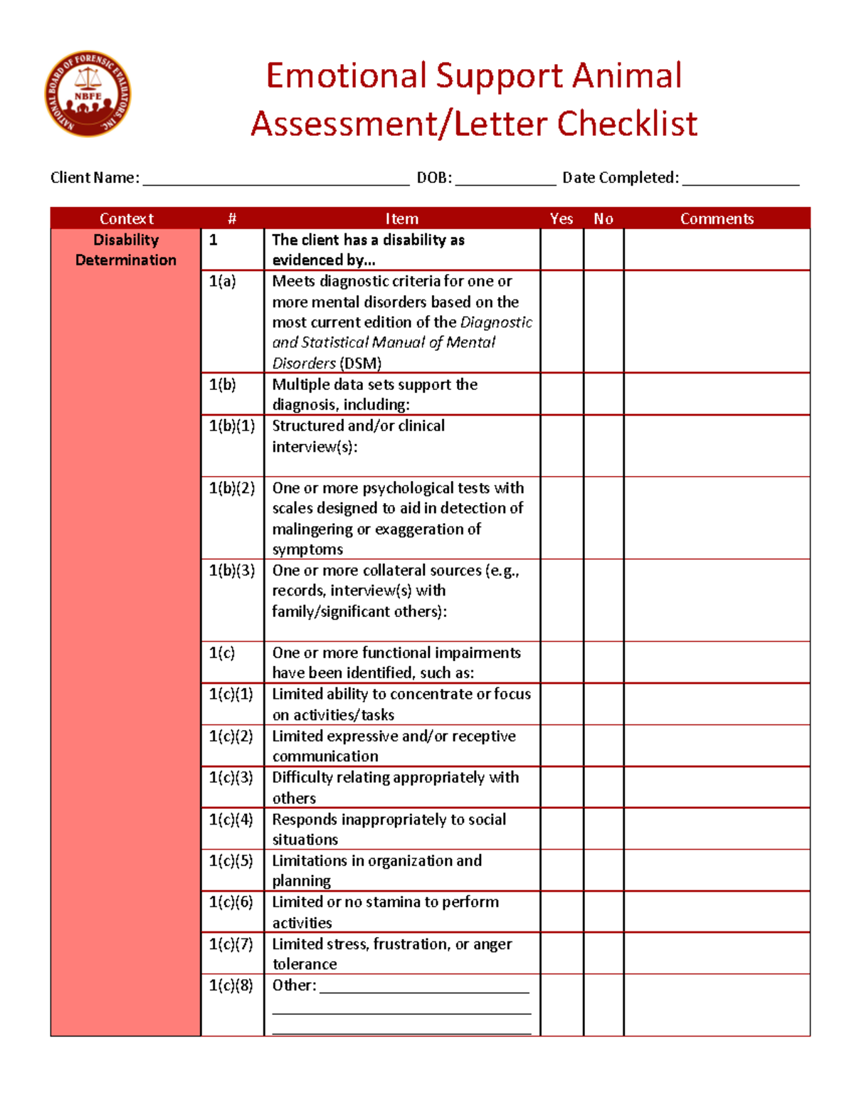 ESA Letter Checklist - Guide for ESA - Emotional Support Animal ...