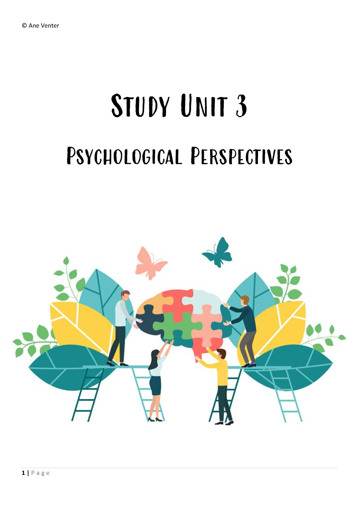 Krm 310 Study Unit 3 - Study Unit 3 Psychological Perspectives Case ...