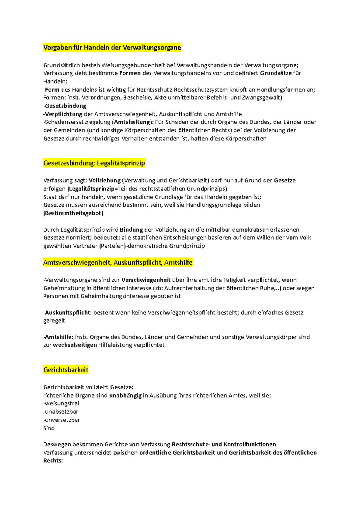 Rechtsbewusstes Handeln Zusammenfassung Pdf Öffentliches Recht-Zusammenfassung Teil - Vorgaben für Handeln der