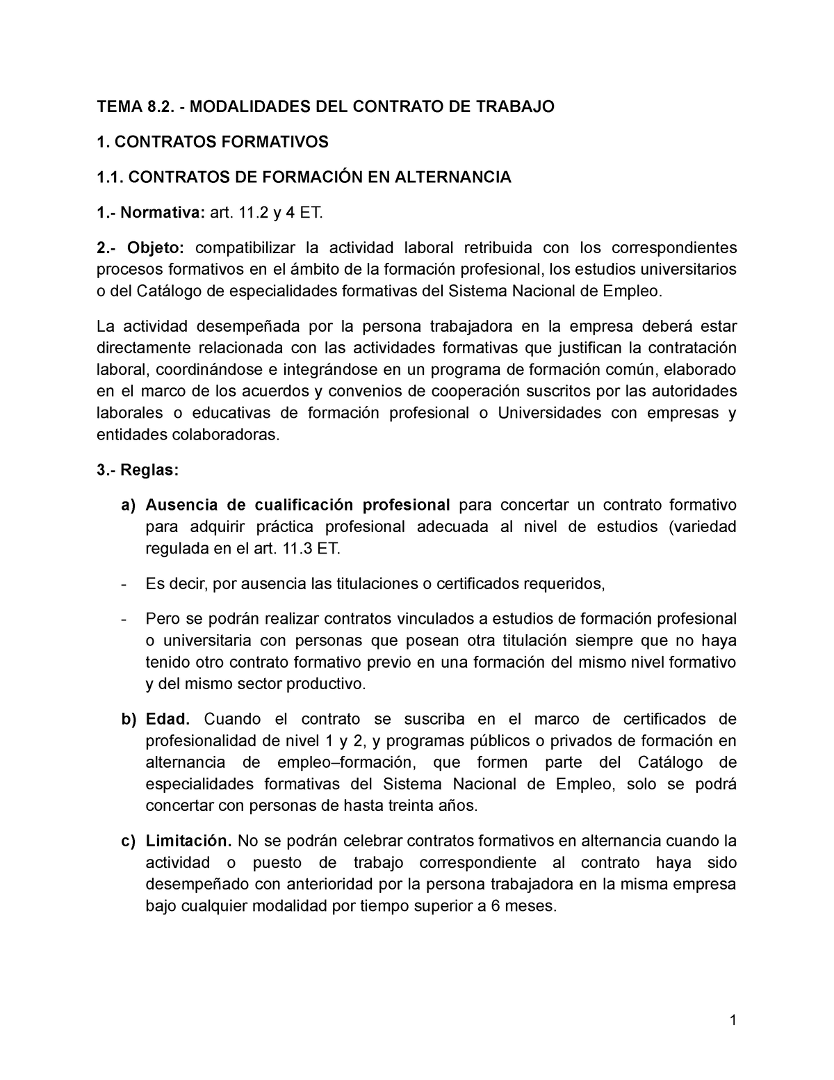 Tema 82 Modalidades Del Contrato De Trabajo Tema 8 Modalidades Del Contrato De Trabajo 5213