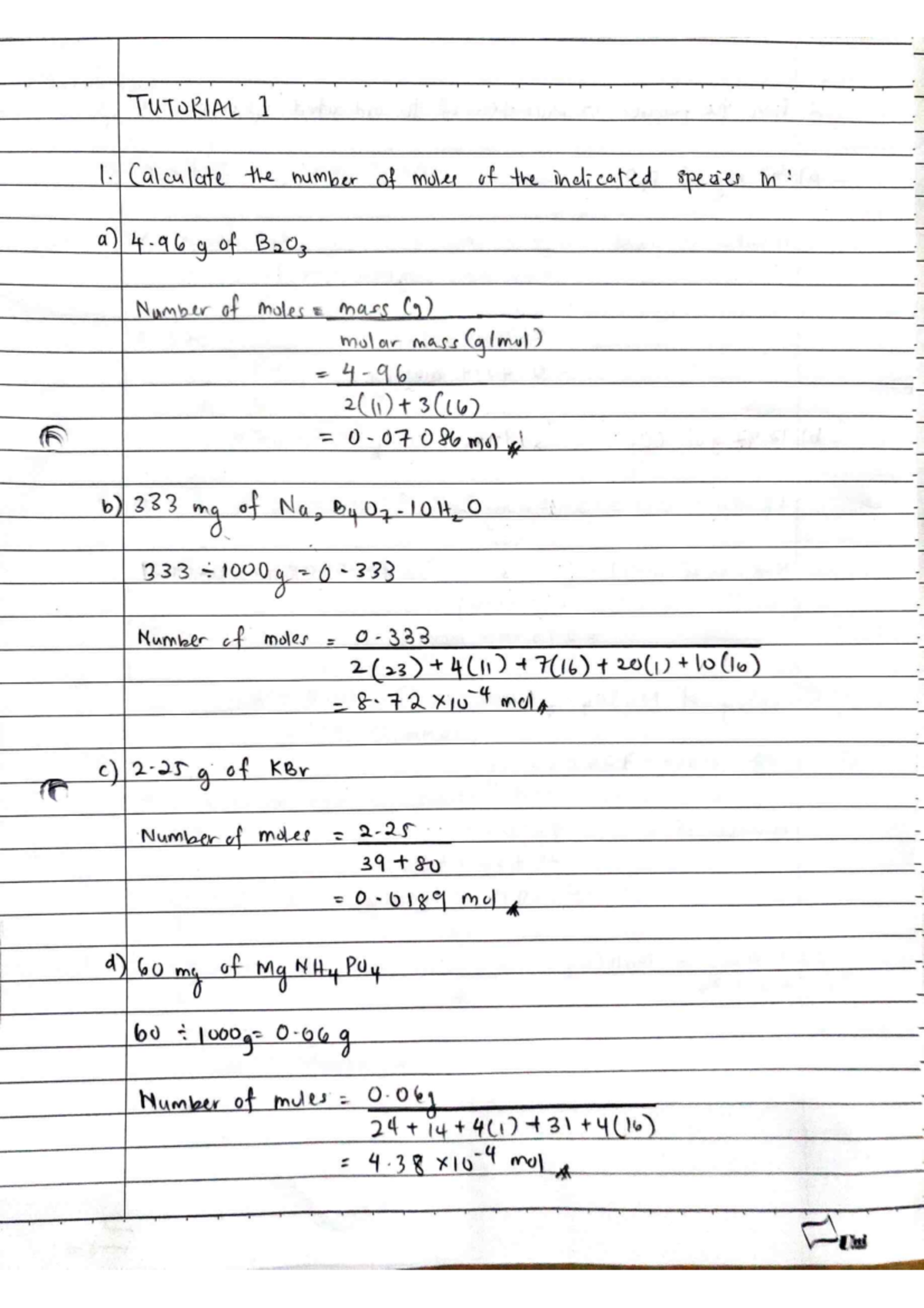 Tutorial 1(CHM256) - Basic Analytical Chemistry - Studocu