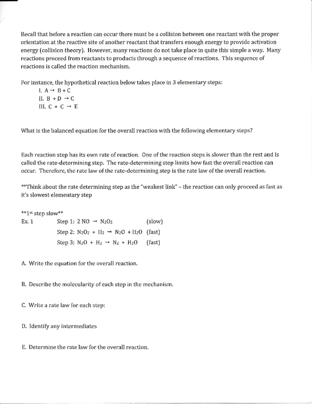 Kentics Part 4 Notes p2 - AP Chemistry with Mrs. Martin - Studocu